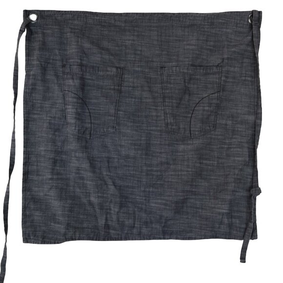 ChefWorks Grey Twill Half Apron Utility Pockets Barista Server Workwear Unisex - Picture 1 of 8
